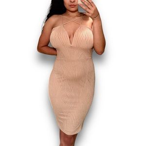 Romantic Elegance: Fashion Nova Pink Nude Midi Dress